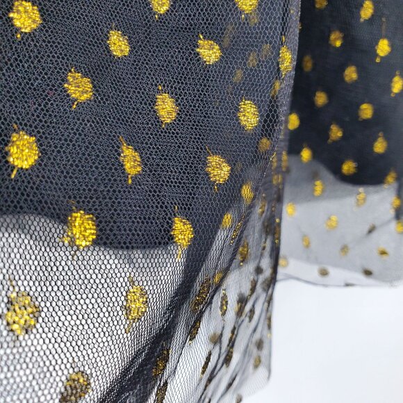 NWT Modcloth Women's Tulle Black and Gold Polka Dot Pull On Skirt XS - Picture 7 of 8